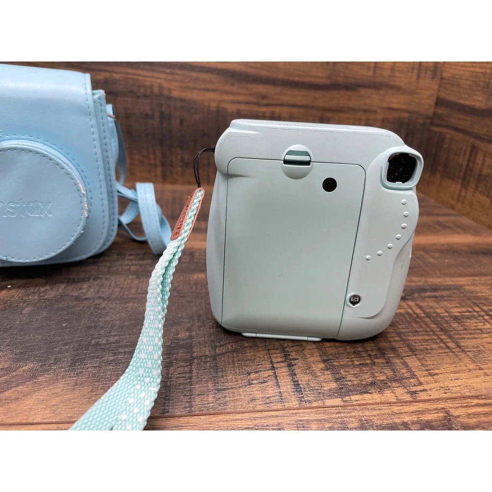 Fujifilm Instax Mini 9 Instant Camera Blue w Case Strap Viewfinder Damage